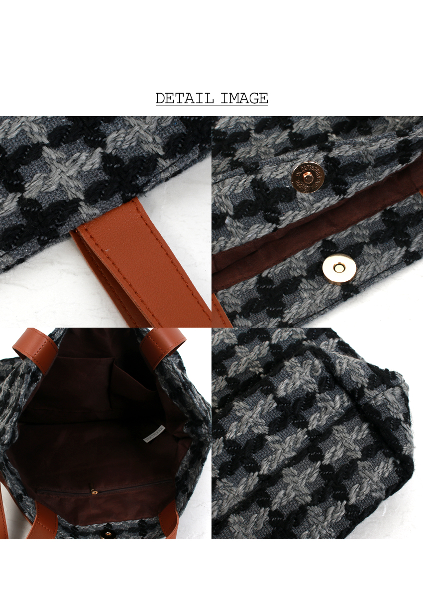 Classic Check Pattern Eco Bag 2color Beautiful Emb