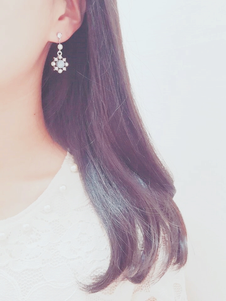 Pastel Pearl Flower Earrings Handmade Women Women&