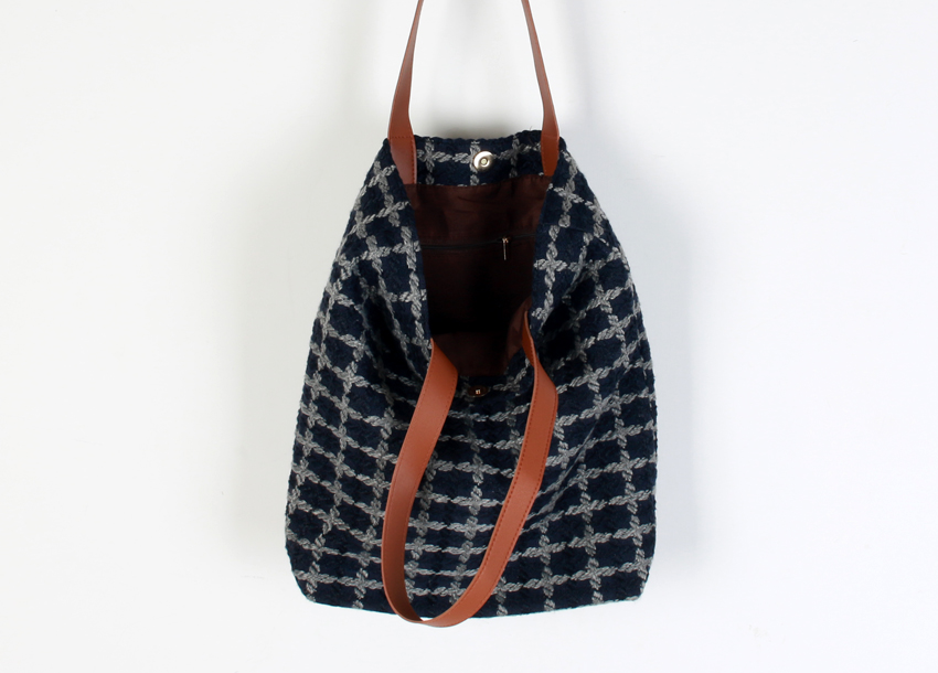 Classic Check Pattern Eco Bag 2color Beautiful Emb