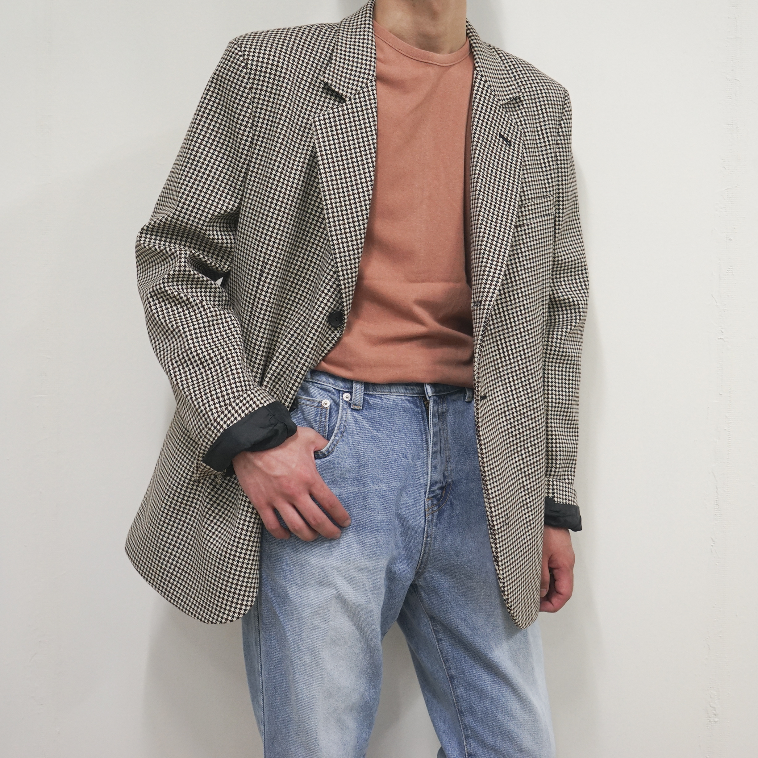 Korea Jeans Pants Bending Cutting Wide Jeans Men&#