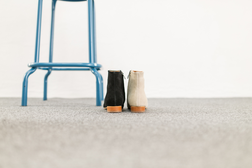 Cowhide Suede Ankle Boots 2.0cm Bonnie and Room Wo