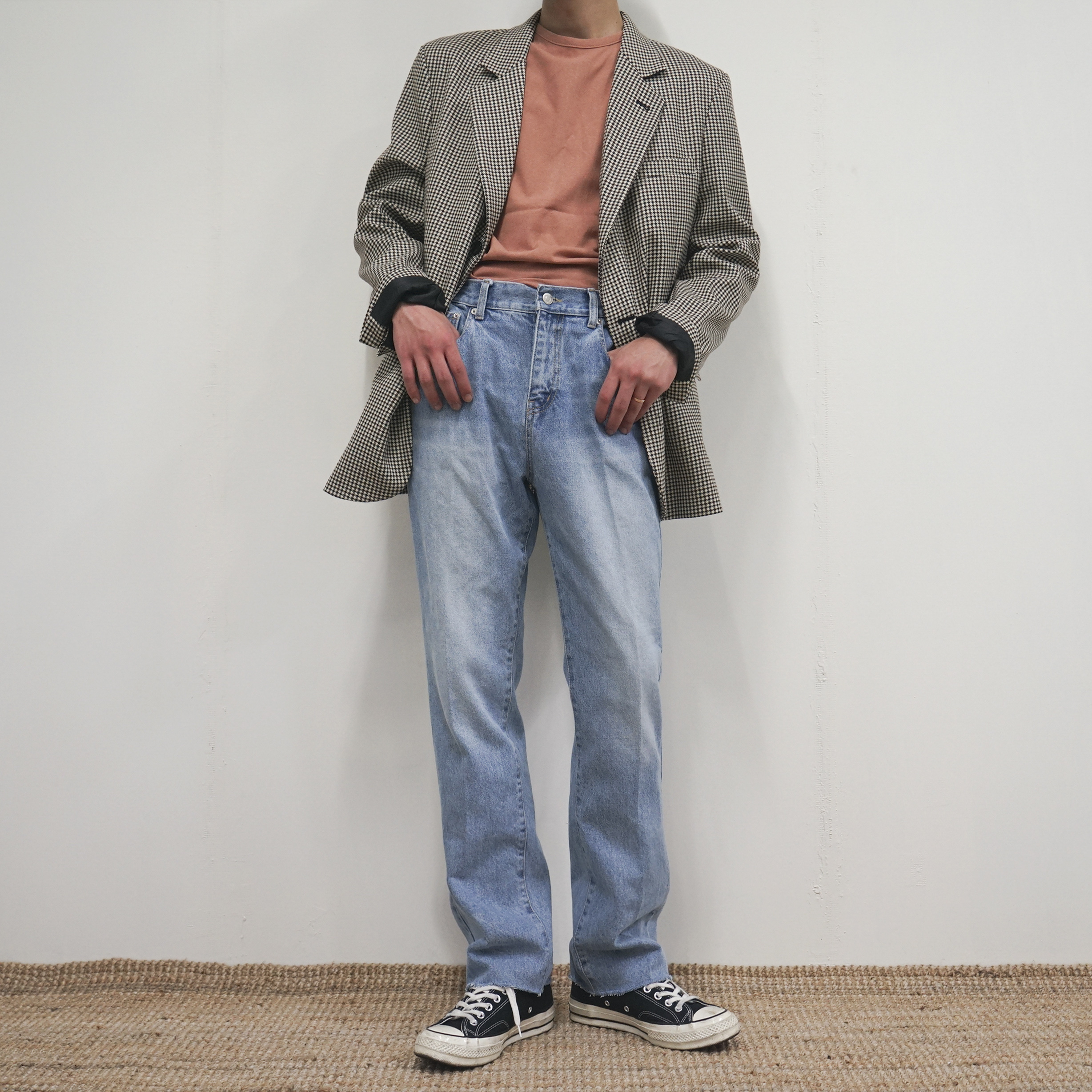 Korea Jeans Pants Bending Cutting Wide Jeans Men&#