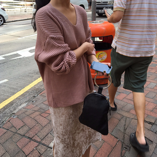 Velvet lace long skirt 2color