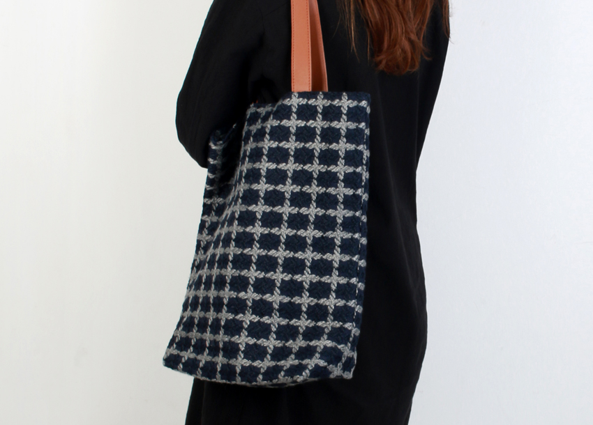 Classic Check Pattern Eco Bag 2color Beautiful Emb