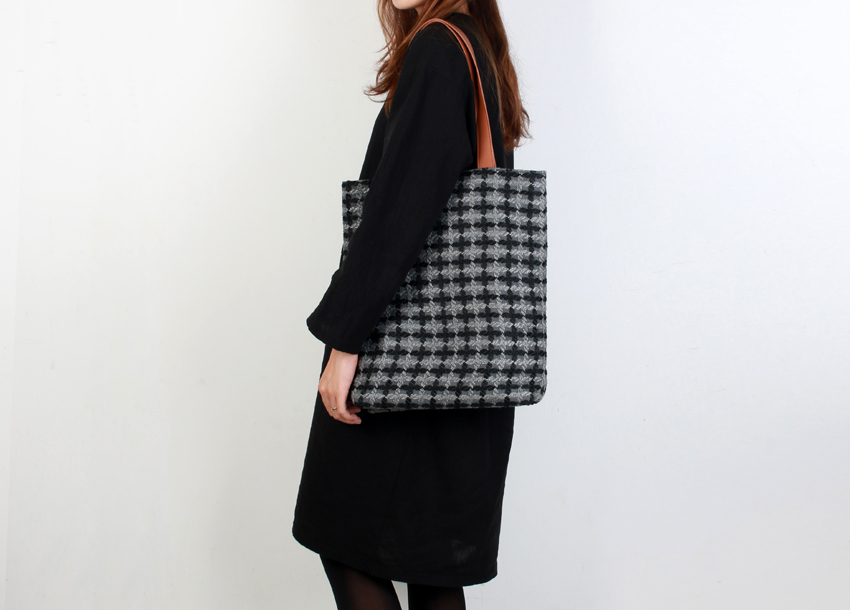 Classic Check Pattern Eco Bag 2color Beautiful Emb