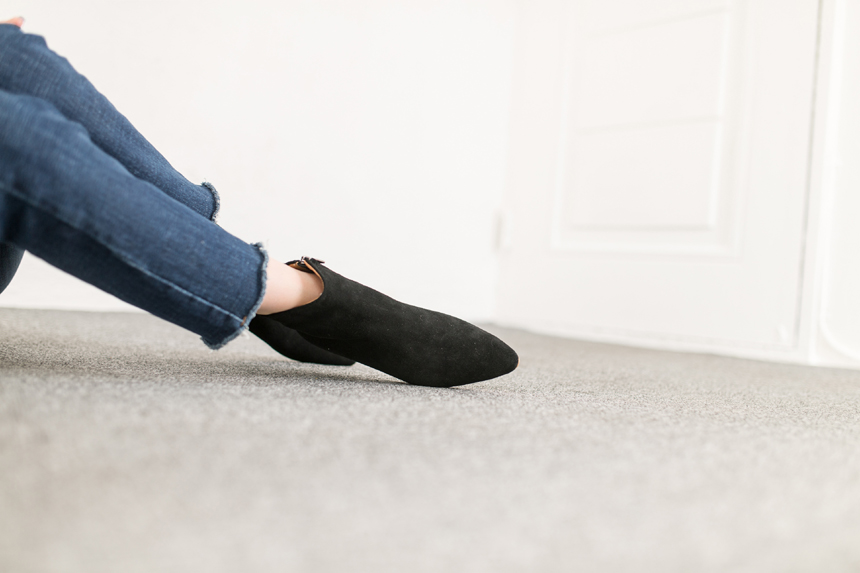 Cowhide Suede Ankle Boots 2.0cm Bonnie and Room Wo