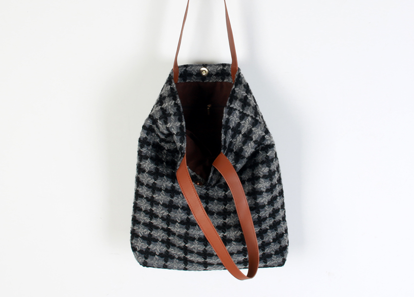 Classic Check Pattern Eco Bag 2color Beautiful Emb