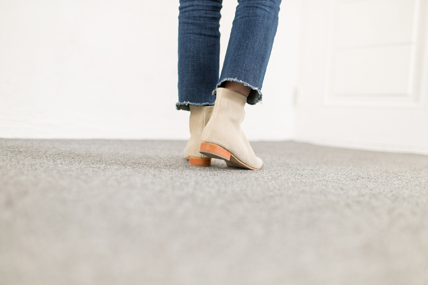 Cowhide Suede Ankle Boots 2.0cm Bonnie and Room Wo