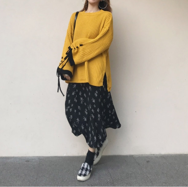 Barniti flower shoe same day long black skirt flow