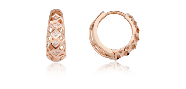 Ring Earrings EKK43 Rose Gold 14k Original One Tou