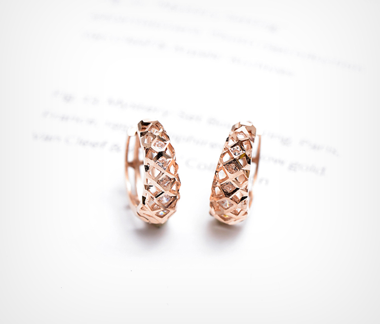 Ring Earrings EKK43 Rose Gold 14k Original One Tou