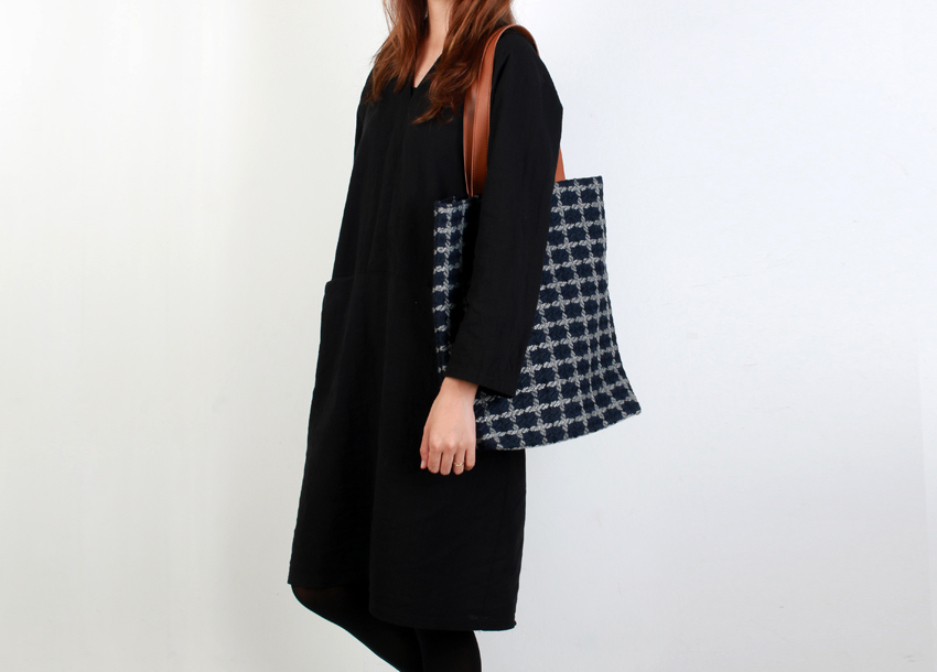 Classic Check Pattern Eco Bag 2color Beautiful Emb