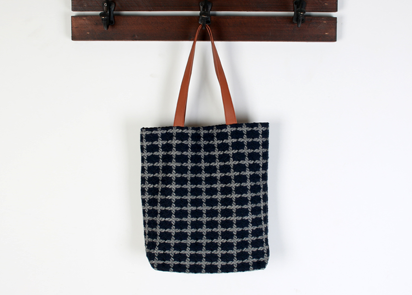 Classic Check Pattern Eco Bag 2color Beautiful Emb