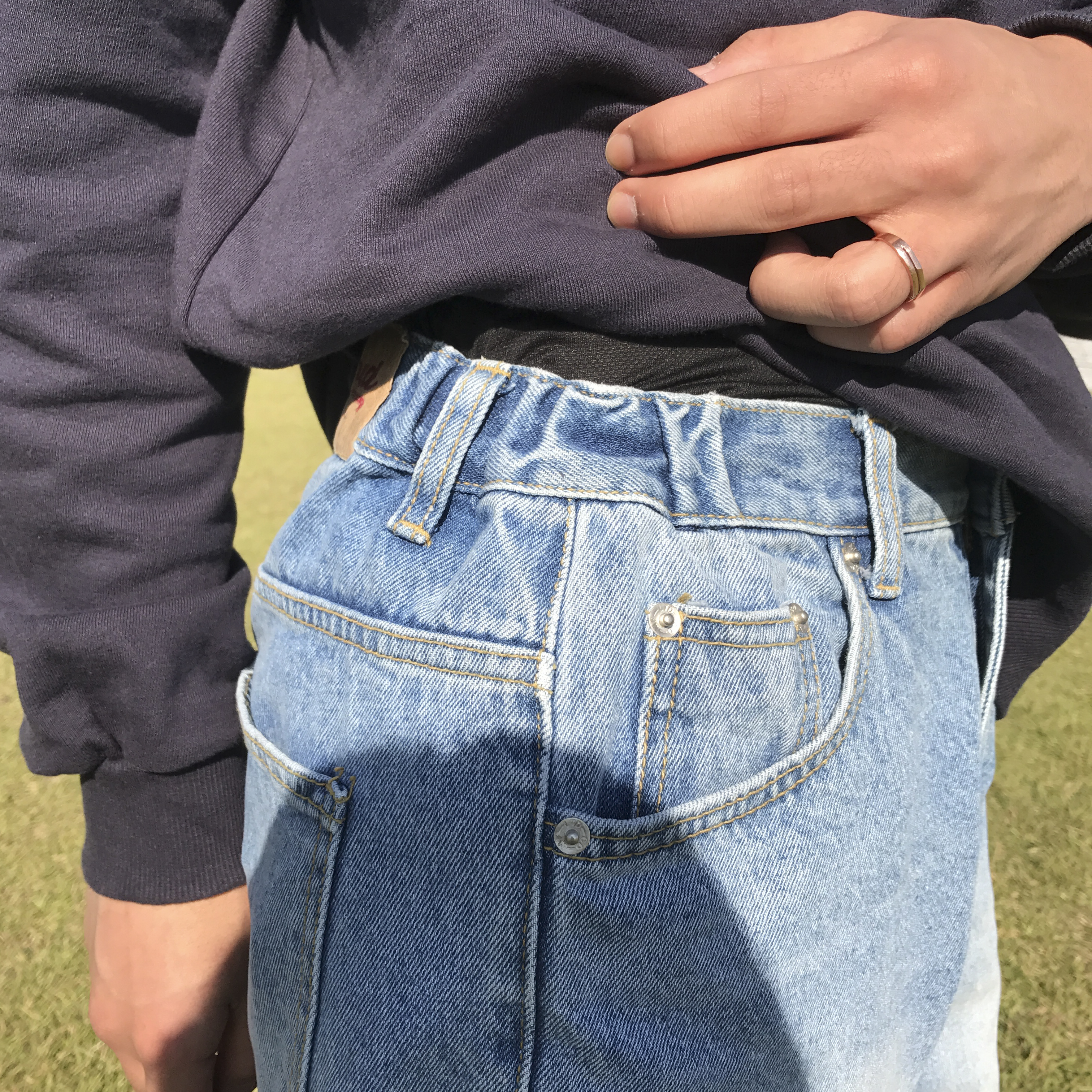 Korea Jeans Pants Bending Cutting Wide Jeans Men&#