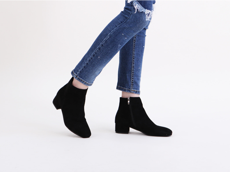 RJ-8323 Zipper Suede Ankle Boots Luxury Pattern Dr