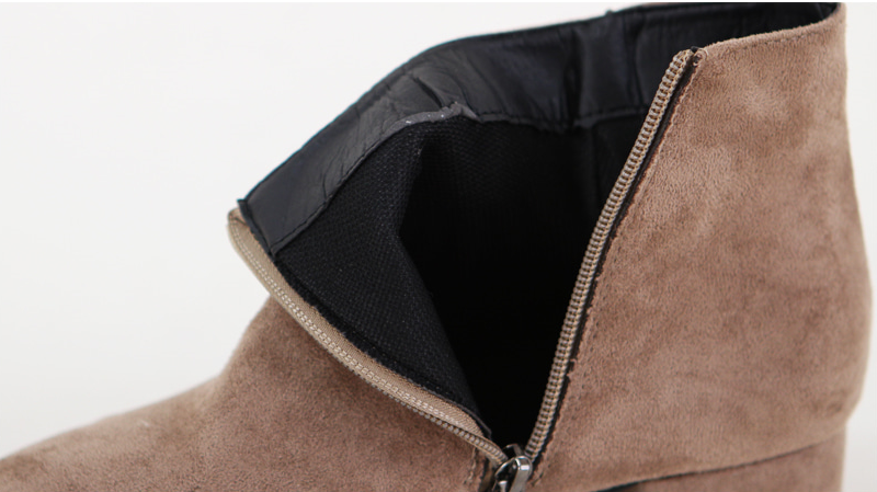 RJ-8323 Zipper Suede Ankle Boots Luxury Pattern Dr