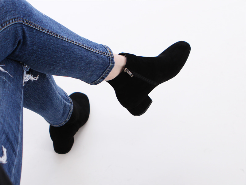 RJ-8323 Zipper Suede Ankle Boots Luxury Pattern Dr