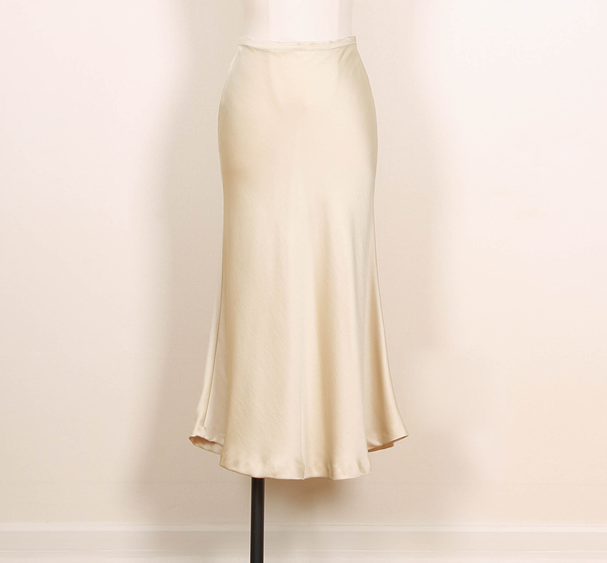 Satin Flare Skirt 3-Color Mermaid Autumn A-Line Mi