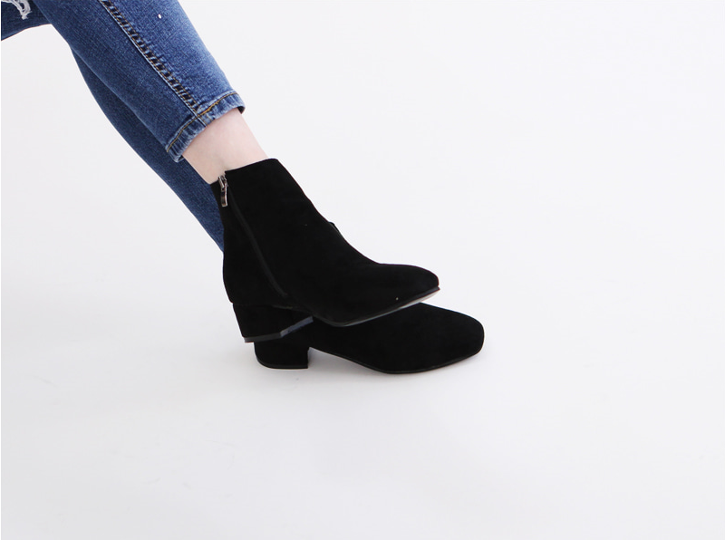 RJ-8323 Zipper Suede Ankle Boots Luxury Pattern Dr