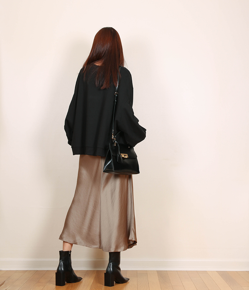 Satin Flare Skirt 3-Color Mermaid Autumn A-Line Mi