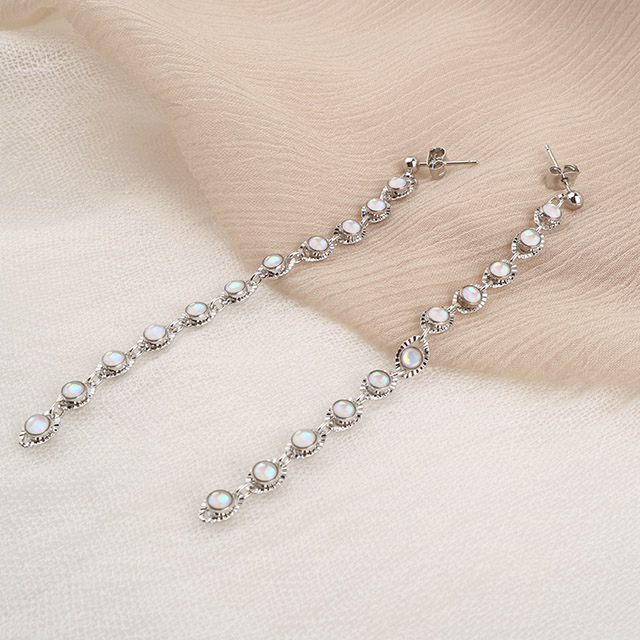 Aram Fringe Long Drop Earrings Pretty Daily Platin