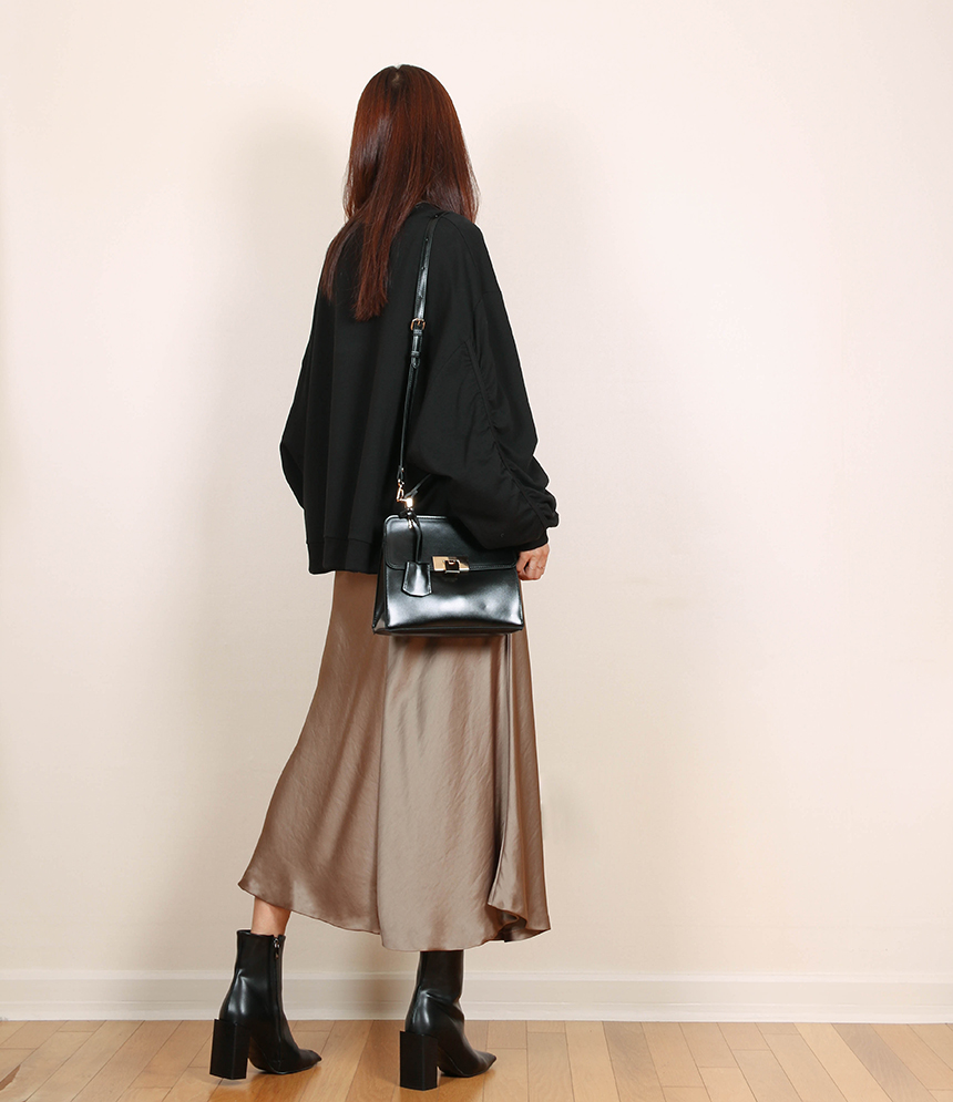 Satin Flare Skirt 3-Color Mermaid Autumn A-Line Mi