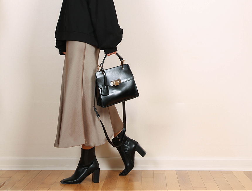 Satin Flare Skirt 3-Color Mermaid Autumn A-Line Mi