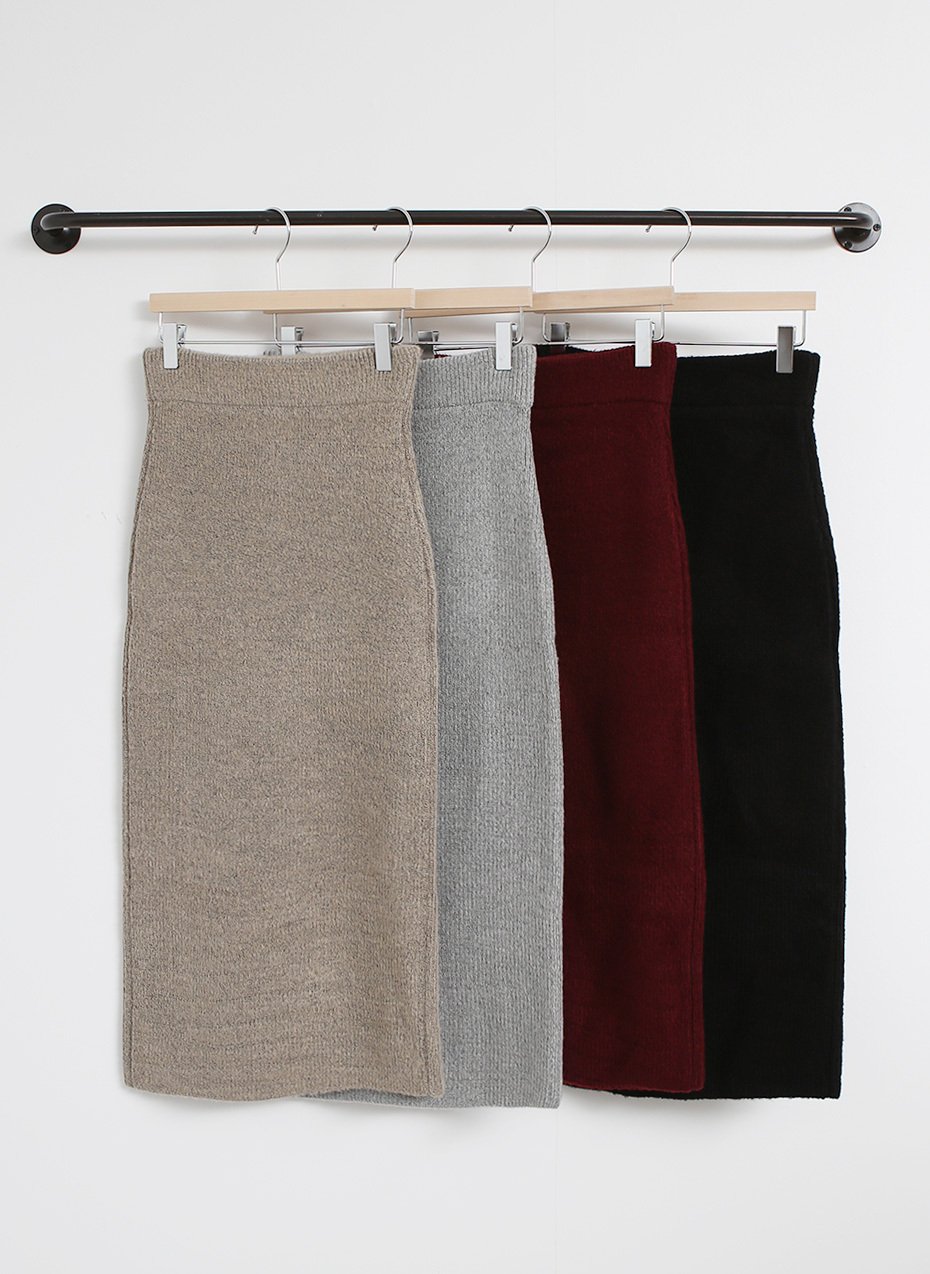 Autumn Winter H Line Long Knit Skirt Goliath Bendi