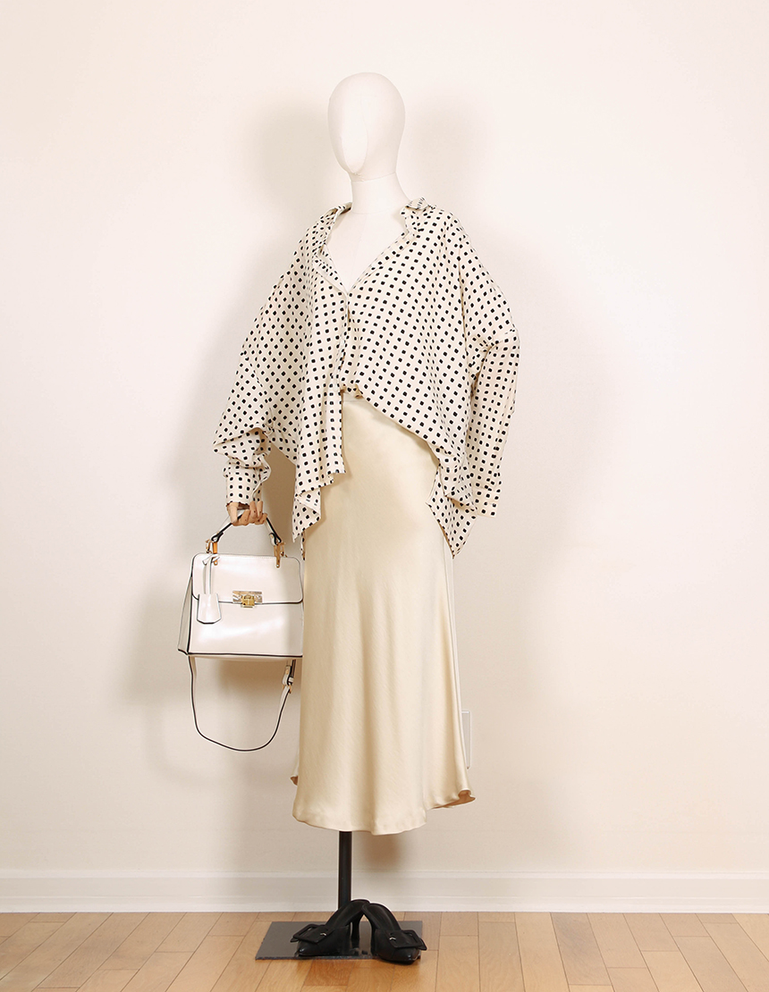 Satin Flare Skirt 3-Color Mermaid Autumn A-Line Mi