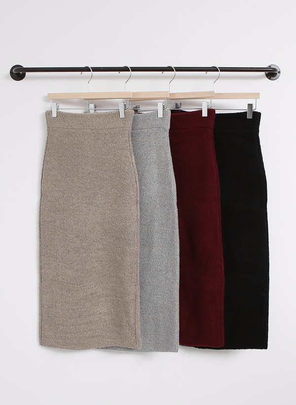Autumn Winter H Line Long Knit Skirt Goliath Bendi