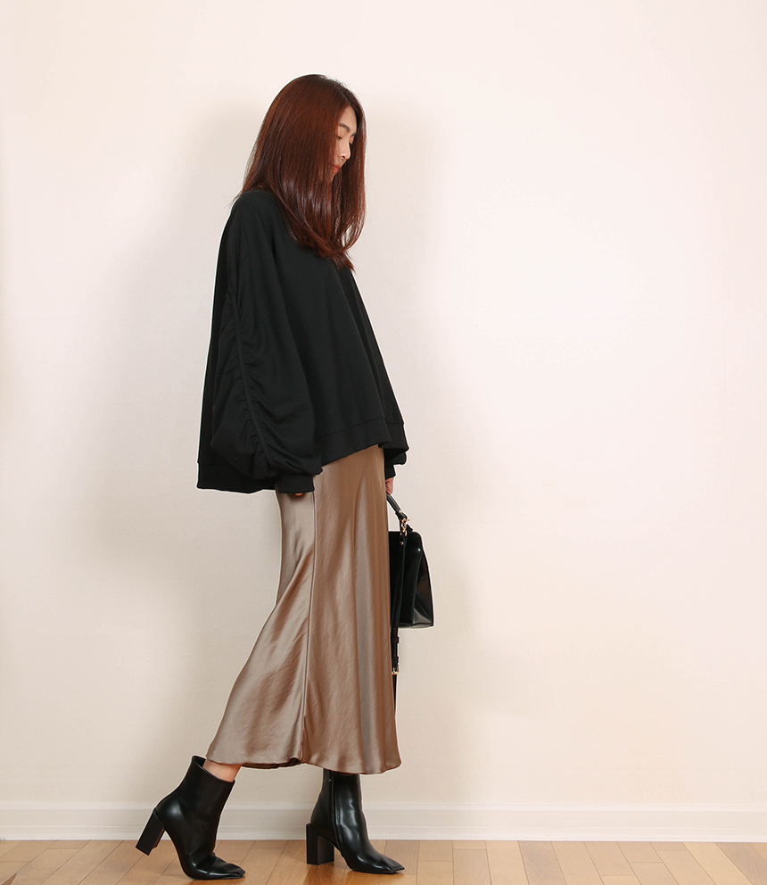 Satin Flare Skirt 3-Color Mermaid Autumn A-Line Mi