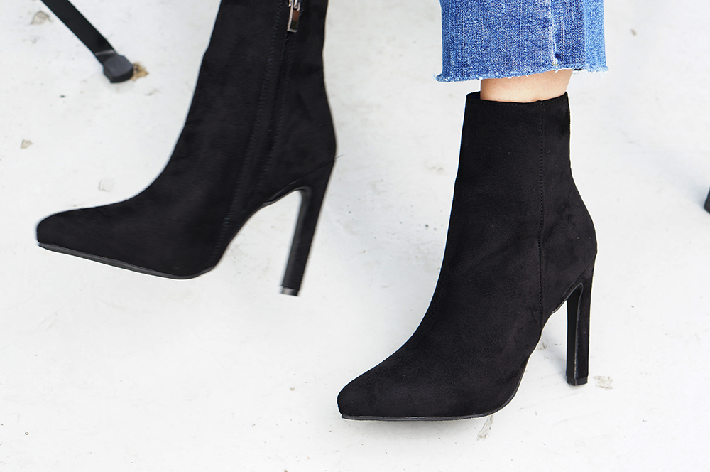 Ankle long stiletto gargoyles Angle boots suede, m