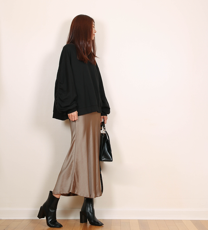 Satin Flare Skirt 3-Color Mermaid Autumn A-Line Mi