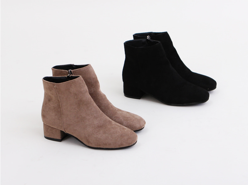 RJ-8323 Zipper Suede Ankle Boots Luxury Pattern Dr