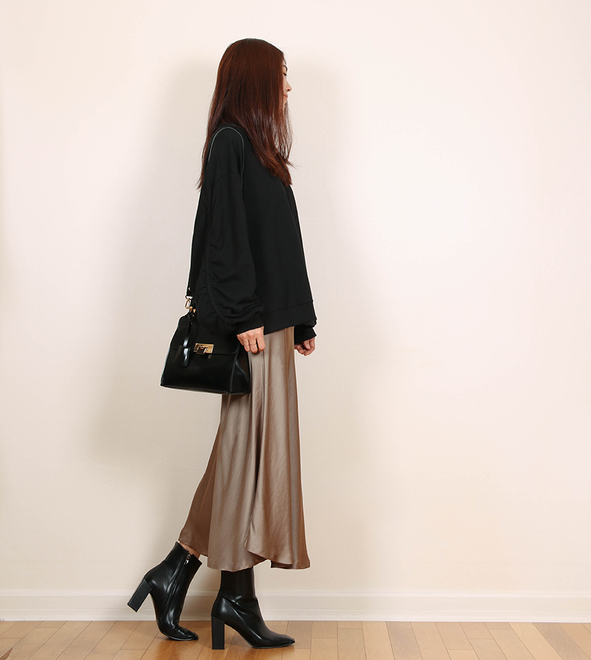 Satin Flare Skirt 3-Color Mermaid Autumn A-Line Mi