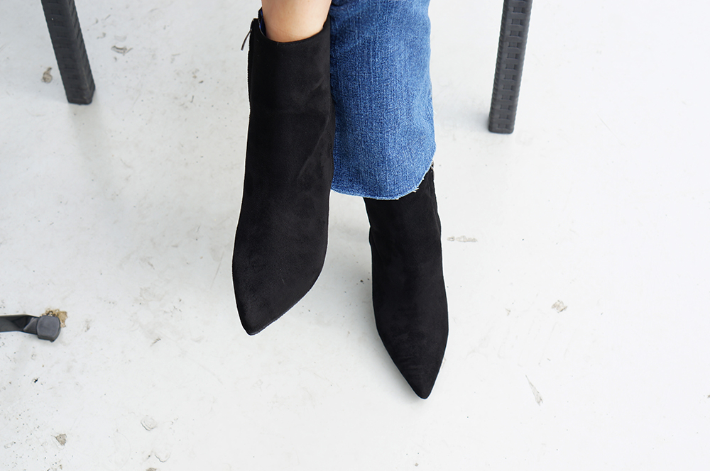 Ankle long stiletto gargoyles Angle boots suede, m