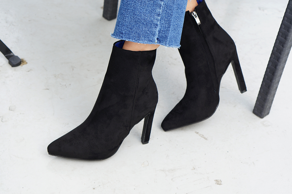 Ankle long stiletto gargoyles Angle boots suede, m