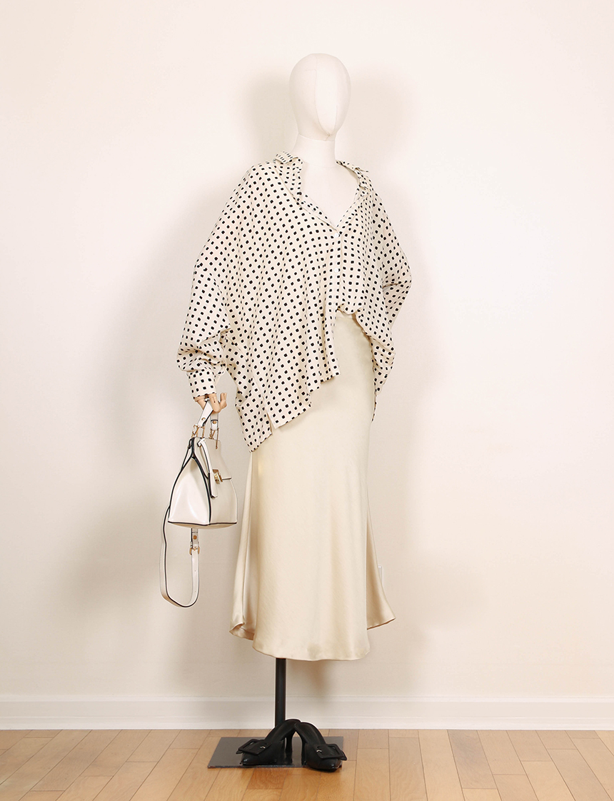 Satin Flare Skirt 3-Color Mermaid Autumn A-Line Mi