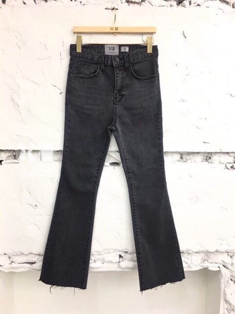 Korea Jeans Pants Square Gray Boots