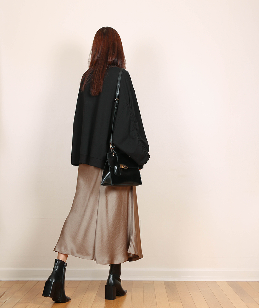 Satin Flare Skirt 3-Color Mermaid Autumn A-Line Mi