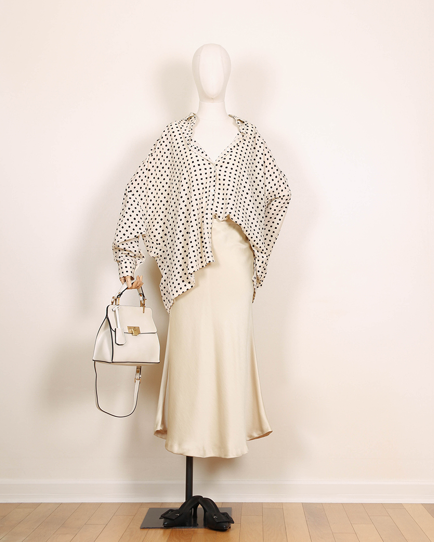 Satin Flare Skirt 3-Color Mermaid Autumn A-Line Mi