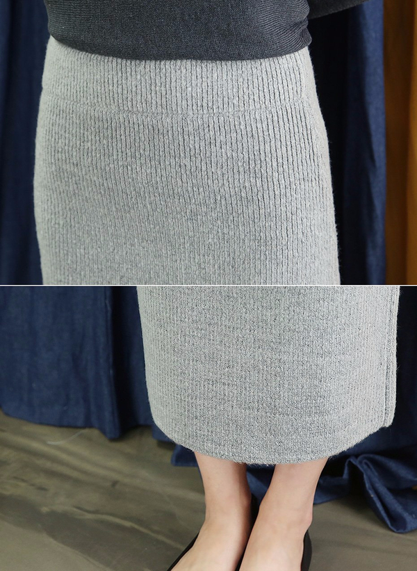 Autumn Winter H Line Long Knit Skirt Goliath Bendi