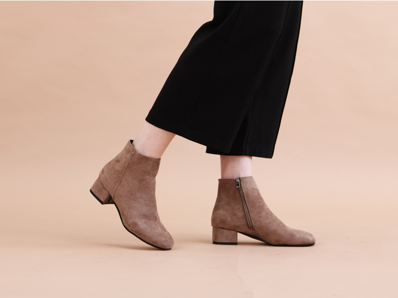 RJ-8323 Zipper Suede Ankle Boots Luxury Pattern Dr