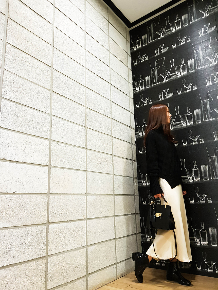 Satin Flare Skirt 3-Color Mermaid Autumn A-Line Mi