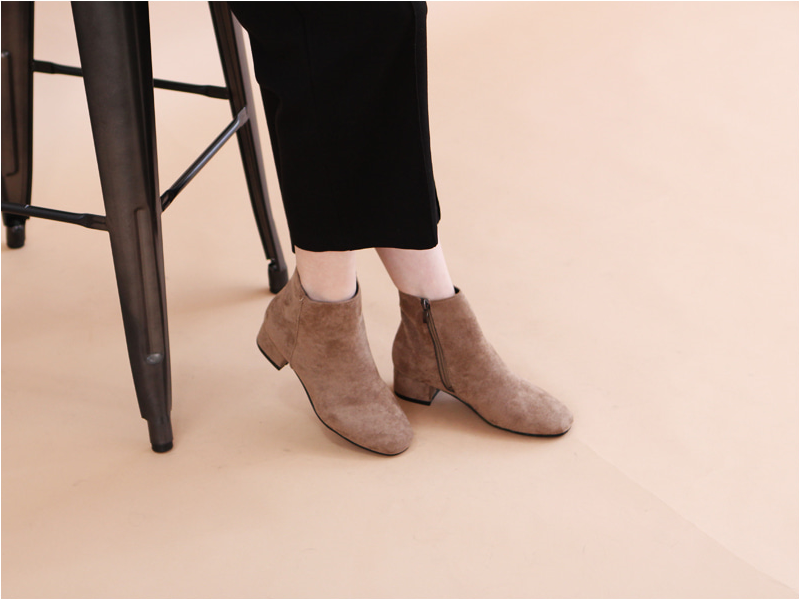 RJ-8323 Zipper Suede Ankle Boots Luxury Pattern Dr