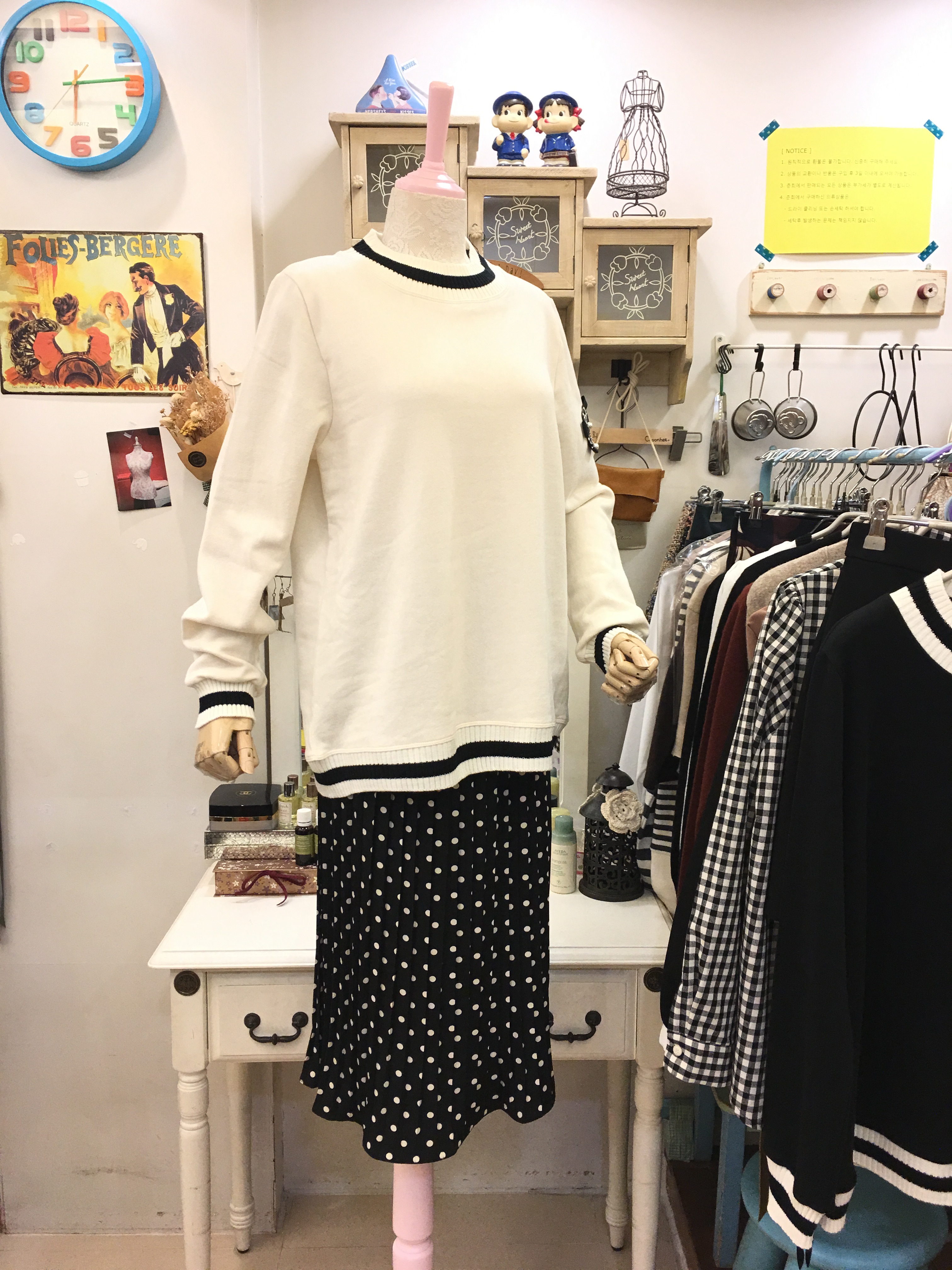 Dot Tong Band Machine Wrinkled Slim Long Skirt