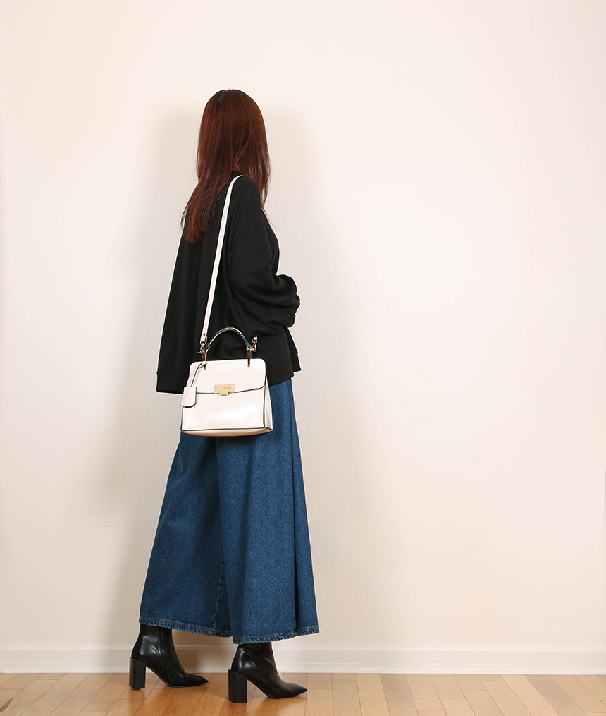 Korea Jeans Pants Banding Denim Wide Pants