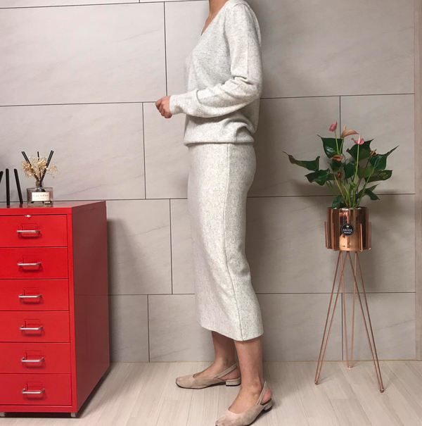 HOLOGENMENT Cashmere Knit Long Skirt H Line Skirt 