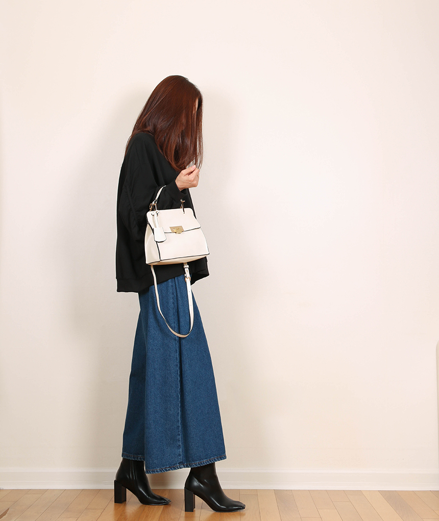 Korea Jeans Pants Banding Denim Wide Pants