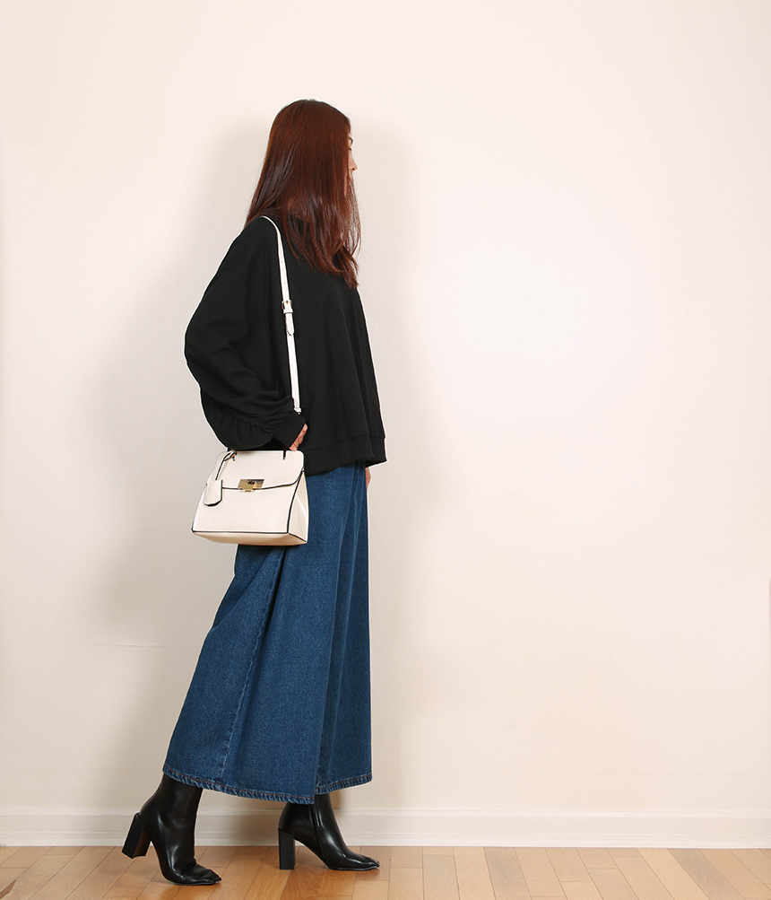 Korea Jeans Pants Banding Denim Wide Pants